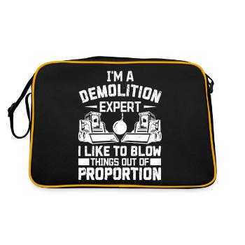 Funny House Demolition Day Demolition Expert Blows To A - Retro Bag - black/gold - Back