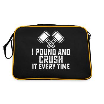 Drôle de démolition de maison jour je pilonne tout le monde - Sac Retro - noir/or - Dos