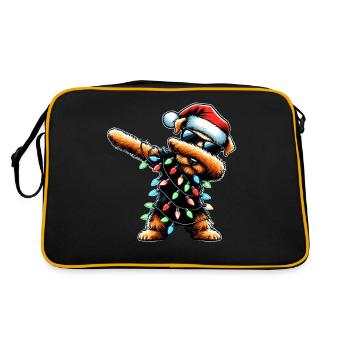 Dabbing Airedale Terrier Dog Christmas Xmas - Retro Bag - black/gold - Back