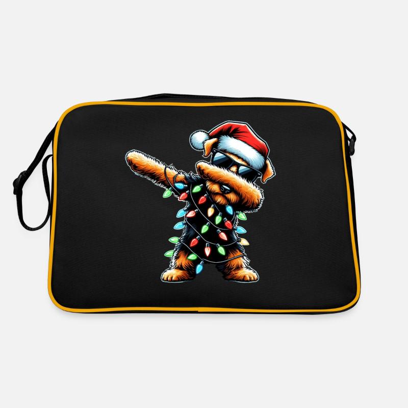 Dabbing Airedale Terrier Chien Noël Noël Sac Retro
