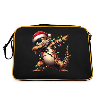 Polka Dot Bearded Dragon Lizard Sunglasses Cute - Retro Bag - black/gold - Back