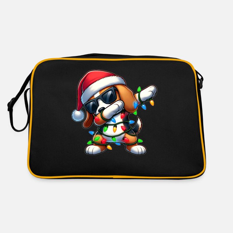 Dabbing Beagle Lunettes de soleil Noël mignon X Sac Retro