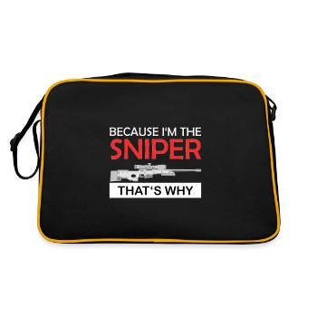 Parce que je suis le Sniper, c’est pourquoi Scharfschütze - Sac Retro - noir/or - Dos