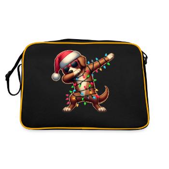 Tupfende Chesapeake Bay Retriever Hundesonnenbrill - Retro Tasche - Schwarz/Gold - Hinten