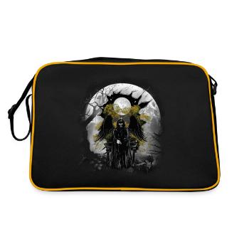 mystical halloween ghost ghost ghost - Retro Bag - black/gold - Back