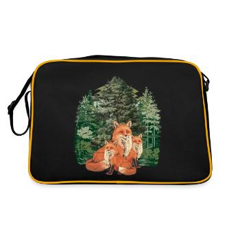 Forêt Animaux de la forêt Habitants de la forêt Renard Renards Nature - Sac Retro - noir/or - Dos