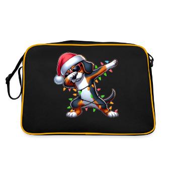 Polka Dot Coonhound Dog Sunglasses Cute Weih - Retro Bag - black/gold - Back