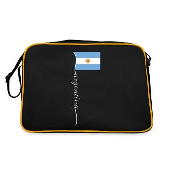 Argentinien Geschenk Argentina Argentine Flagge - Retro Tasche - Schwarz/Gold - Hinten