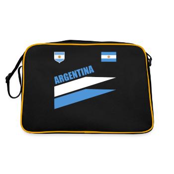 Argentina Gift Argentina Argentine Flag - Retro Bag - black/gold - Back