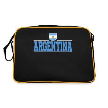 Argentinien Geschenk Argentina Argentine Flagge - Retro Tasche - Schwarz/Gold - Hinten