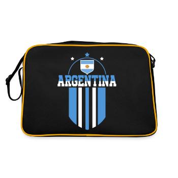 Argentinien Geschenk Argentina Argentine Flagge - Retro Tasche - Schwarz/Gold - Hinten