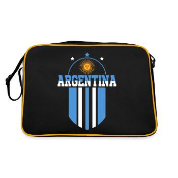 Argentinien Geschenk Argentina Argentine Flagge - Retro Tasche - Schwarz/Gold - Hinten
