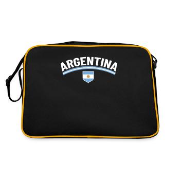 Argentina Gift Argentina Argentine Flag - Retro Bag - black/gold - Back