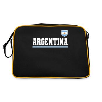 Argentinien Geschenk Argentina Argentine Flagge - Retro Tasche - Schwarz/Gold - Hinten