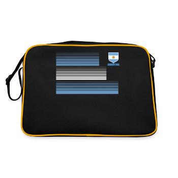 Argentinien Geschenk Argentina Argentine Flagge - Retro Tasche - Schwarz/Gold - Hinten