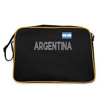 Argentinien Geschenk Argentina Argentine Flagge - Retro Tasche - Schwarz/Gold - Hinten