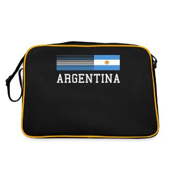 Argentinien Geschenk Argentina Argentine Flagge - Retro Tasche - Schwarz/Gold - Hinten