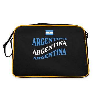 Argentinien Geschenk Argentina Argentine Flagge - Retro Tasche - Schwarz/Gold - Hinten