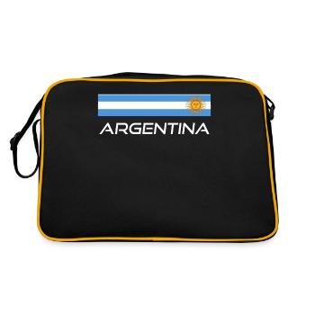 Argentinien Geschenk Argentina Argentine Flagge - Retro Tasche - Schwarz/Gold - Hinten