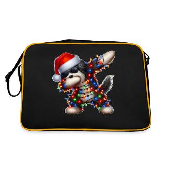 Polka Dot Havanese Dog Sunglasses Cute Weih - Retro Bag - black/gold - Back