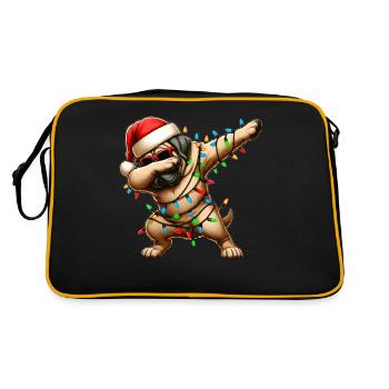 Dabbing Mastiff Dog Sunglasses Cute Weihnac - Retro Bag - black/gold - Back