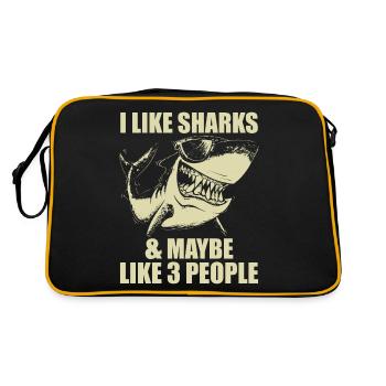 Funny Shark Design For Men Women Kids Shark Lover - Sac Retro - noir/or - Dos