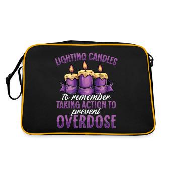 Lighting candles To remember Overdose Awareness - Retro Bag - black/gold - Back