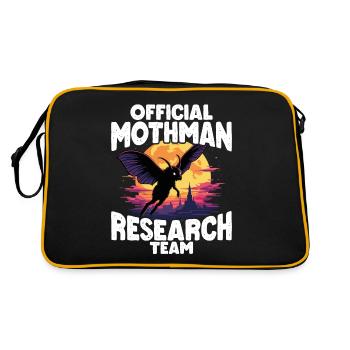 Official Mothman research Team Cryptid - Retro Tasche - Schwarz/Gold - Hinten