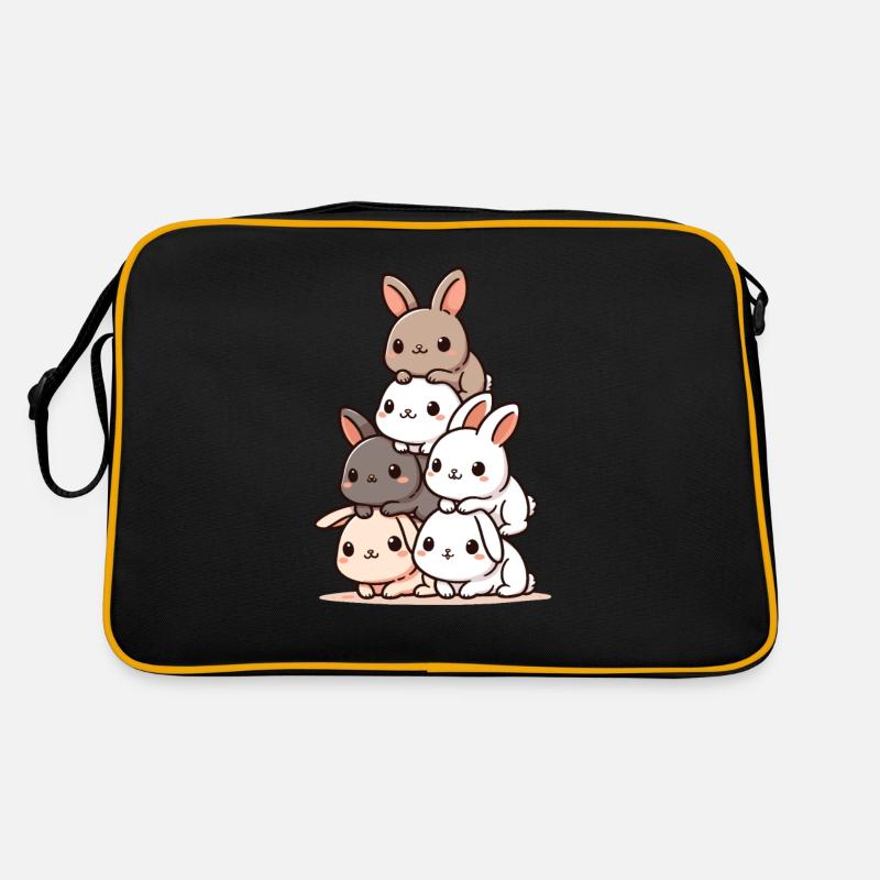 Pile de lapins mignons, adorable Sac Retro