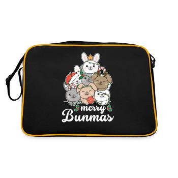 Le jeu de mots de Merry Bunma Bun Bunny Christmas - Sac Retro - noir/or - Dos