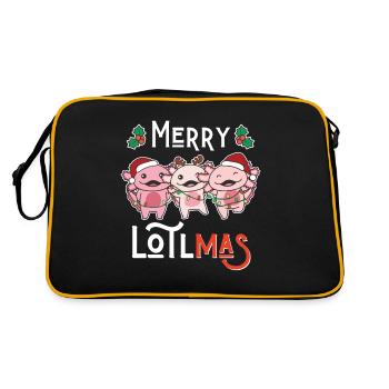 Joyeux Lotlmas Jeu de mots Axolotl Noël - Sac Retro - noir/or - Dos