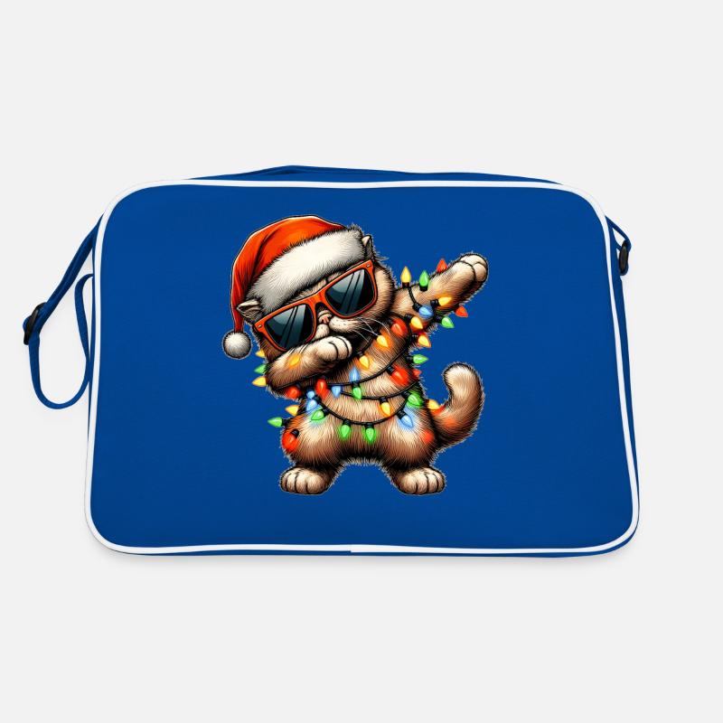 Tupfende persische Katze Sonnenbrille Niedlich Wei Retro Tasche