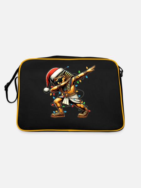 Dabbing Pharao König Tut Sonnenbrille Cute Weihnac - Retro Tasche - Schwarz/Gold - Hinten