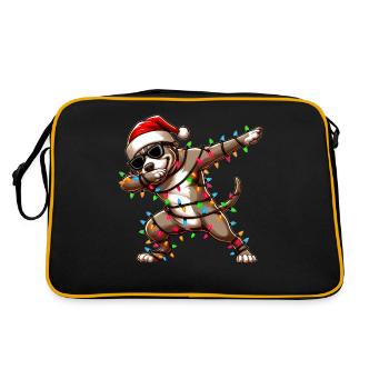 Polka Dot Pitbull Pittie Sunglasses Cute Weih - Retro Bag - black/gold - Back