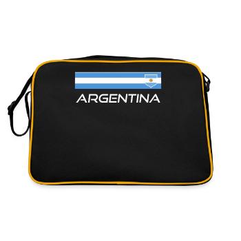 Argentinien Geschenk Argentina Argentine Flagge - Retro Tasche - Schwarz/Gold - Hinten