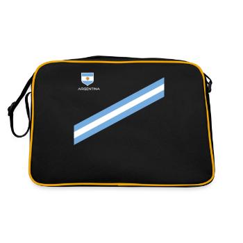 Argentinien Geschenk Argentina Argentine Flagge - Retro Tasche - Schwarz/Gold - Hinten