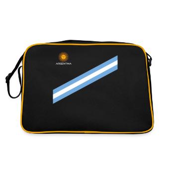 Argentinien Geschenk Argentina Argentine Flagge - Retro Tasche - Schwarz/Gold - Hinten
