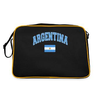 Argentinien Geschenk Argentina Argentine Flagge - Retro Tasche - Schwarz/Gold - Hinten