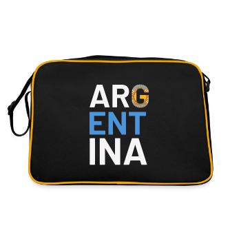Argentinien Geschenk Argentina Argentine Flagge - Retro Tasche - Schwarz/Gold - Hinten
