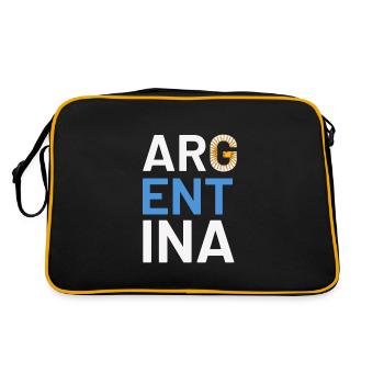 Argentinien Geschenk Argentina Argentine Flagge - Retro Tasche - Schwarz/Gold - Hinten