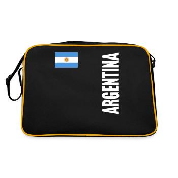 Argentinien Geschenk Argentina Argentine Flagge - Retro Tasche - Schwarz/Gold - Hinten