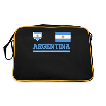Argentinien Geschenk Argentina Argentine Flagge - Retro Tasche - Schwarz/Gold - Hinten