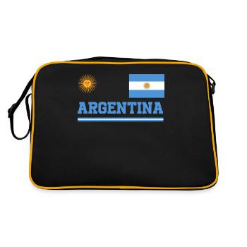Argentinien Geschenk Argentina Argentine Flagge - Retro Tasche - Schwarz/Gold - Hinten