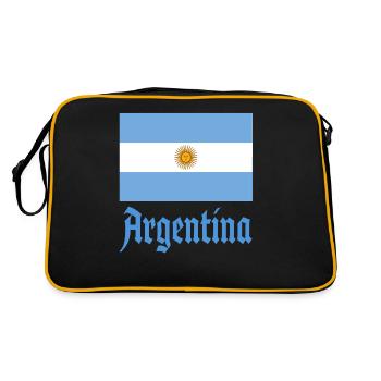 Argentinien Geschenk Argentina Argentine Flagge - Retro Tasche - Schwarz/Gold - Hinten