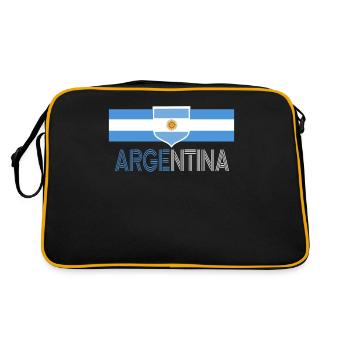 Argentinien Geschenk Argentina Argentine Flagge - Retro Tasche - Schwarz/Gold - Hinten