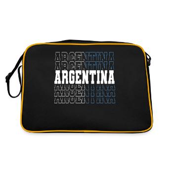 Argentinien Geschenk Argentina Argentine Flagge - Retro Tasche - Schwarz/Gold - Hinten