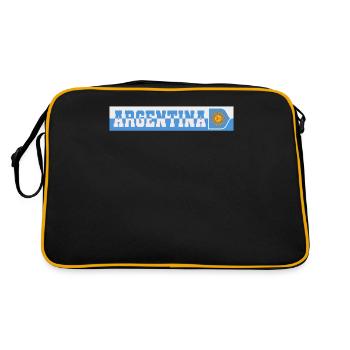 Argentinien Geschenk Argentina Argentine Flagge - Retro Tasche - Schwarz/Gold - Hinten