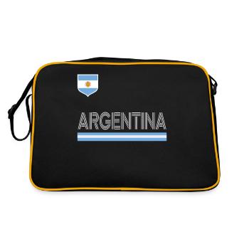 Argentinien Geschenk Argentina Argentine Flagge - Retro Tasche - Schwarz/Gold - Hinten