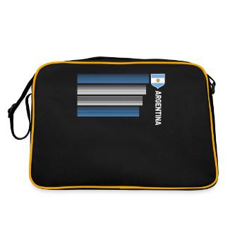 Argentinien Geschenk Argentina Argentine Flagge - Retro Tasche - Schwarz/Gold - Hinten