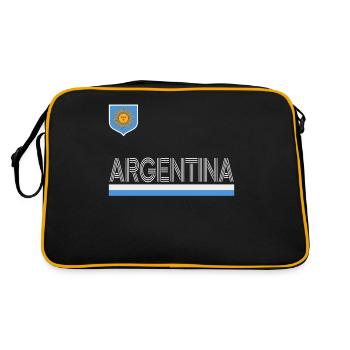 Argentinien Geschenk Argentina Argentine Flagge - Retro Tasche - Schwarz/Gold - Hinten